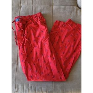 Men's Polo Ralph Lauren Red Skull-Crossbones Pajama Pants (Large)